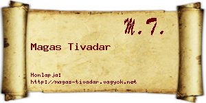 Magas Tivadar névjegykártya